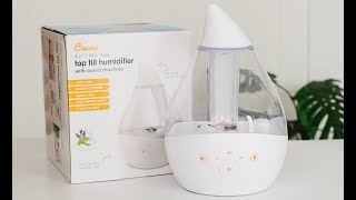 Crane 4in1 Top Fill Drop Cool Mist Humidifier with Sound Machine  Unboxing [upl. by Iviv]