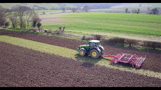 John Deere 8400R spring 2020 cultivation [upl. by Ecadnac]