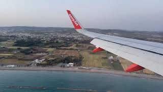 LANDING INTO PAPHOS AIRPORT CYPRUS  EASYJET  AIRBUS A320  LEFT SIDE OF PLANE [upl. by Nurse]