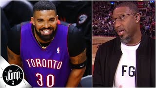 Tracy McGrady reacts to Drakes Dell Curry Raptors jersey from Game 1  The Jump [upl. by Yousuf]