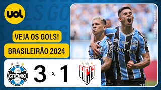 GRÊMIO 3 X 1 ATLÉTICOGO  BRASILEIRÃO 2024 VEJA OS GOLS DE DEREK SOTELDO PEPÊ E VILLASANTI [upl. by Milurd156]