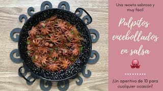 PULPITOS ENCEBOLLADOS EN SALSA🐙 Receta DELICIOSA y Fácil🤤 [upl. by Eiltan]