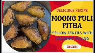 Moong Puli Pitha  Moong Dal Er Dumplings  Moog Puli  Yellow Lentil Pastry with Coconut Filling [upl. by Kohsa]