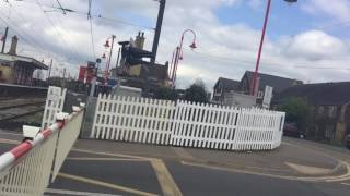 Downham Market Station Level Crossing Norfolk Sunday 02042017 [upl. by Leakim]