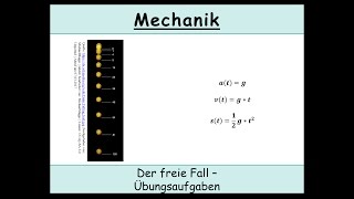 Der freie Fall – eine paar Übungsaufgaben Erdbeschleunigung  Kinematik  Mechanik [upl. by Priscilla]