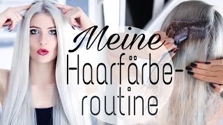 Ansatz selbst färben│Haare blondieren und abmattieren│Meine HAARFÄRBEROUTINE│UnPeuDeMoi [upl. by Cirri]