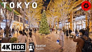 Christmas in Downtown Tokyo 2023  4K HDR Spatial Audio [upl. by Nolaf741]