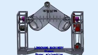 V Blender Intensifier Bar Construction 3D working Video for powder mixing production [upl. by Ekalb]