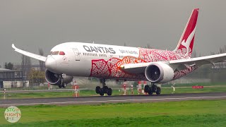 From and to Sydney Qantas Yam Dreaming Livery Boeing 787 in Santiago SCL [upl. by Repsihw]