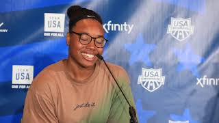 Simone Manuel Gretchen Walsh Torri Huske FULL 100 Freestyle Press Conference [upl. by Ivette]