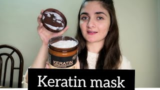 keratin hair mask review  repair your damaged hair  keratin by moqadas haider [upl. by Ahsimaj]