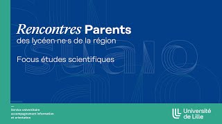 Rencontres Parents SUAIO  Focus études scientifiques [upl. by Imelda88]