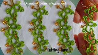 Tatting lace design tutorial for beginnersThe art of lace makingBeautiful floral lace making 416 [upl. by Anna-Diana]