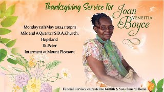 Live Stream of Funeral Service for Joan Veneitia Boyce [upl. by Eiral]