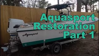 Boat Flip  Aquasport Restoration  Console repair amp Demo Part 1 [upl. by Shevlo]