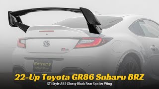 Extreme Online Store 2022Present Subaru BRZ Toyota GR86 STI Style Glossy Black Rear Wing Spoiler [upl. by Anna]