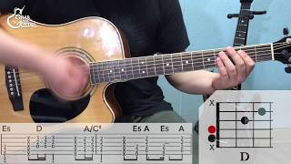 그랩더기타 Back In Black  ACDC Acoustic Guitar Tutorial통기타 강좌 [upl. by Aldwin973]