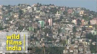 View of vertical Aizawl city Mizoram [upl. by Siduhey]