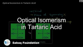 Optical Isomerism in Tartaric Acid Chemistry Lecture  Sabaqpk [upl. by Russon]