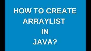 How to create arraylist in java [upl. by Decamp]