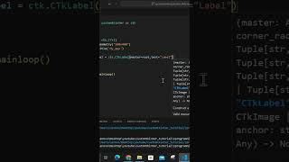 Python customtkinter tuto coding tkinter programming [upl. by Kolivas]