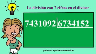 Aprender a dividir por 7 cifras en el divisor [upl. by Nylra]