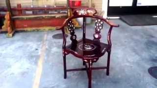 Chinese Handmade Mother of Pearl Inlay Rosewood Chair [upl. by Wyatan]