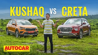 Skoda Kushaq vs Hyundai Creta  The automatic choice  Comparison  Autocar India [upl. by Kilar868]