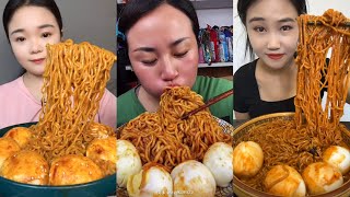 Mukbang ASMR Spicy Noodles and Soft Boiled Eggs  chewy sounds  매운 국수와 반숙 계란 먹방 [upl. by Ahseela]