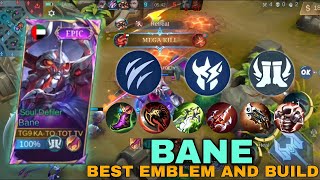 Bane Best Emblem And Build  Bane Best Emblem  Bane Best Build  Bane Best Jungler S32 [upl. by Lavern]