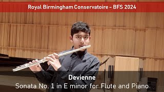 Francois Devienne  Sonata No 1 in E minor for Flute and Piano Op58 No1 performed live at BFS 2024 [upl. by Lona]