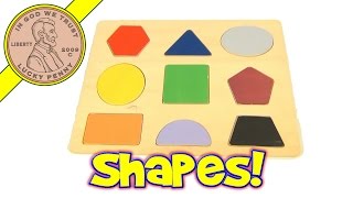 Learn Shapes and Colors Wood Puzzle  Circle Triangle Pentagon Square Oval Trapezoid [upl. by Norrad687]