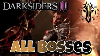 Darksiders 3  All Bosses [upl. by Bertasi]