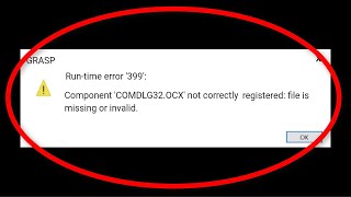 How To Fix COMDLG32OCX file is missing or invalid  Windows 108817  Runtime Error 339 [upl. by Ahsaei]