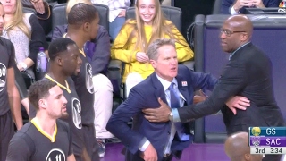 Steve Kerr gets EJECTED  Warriors vs Kings  020417 [upl. by Egwin846]