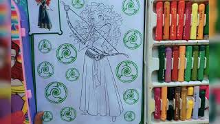 Princess Merida Colouring  Disney Princess Colouring Book [upl. by Sholem]