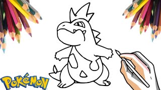 COMO DESENHAR O POKÉMON CROCONAW  HOW TO DRAW POKÉMON CROCONAW [upl. by Adebayo]