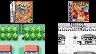 Pokemon Red vs Pokemon Fire Red side by side comparison [upl. by Aieka]