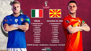 Italia vs Macedonia del Nord  Qualificazioni Mondiali 2022  Semifinali  Pes 2021 Gameplay [upl. by Cicily]