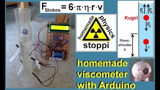 Falling ball viscometer with Arduino  Kugelfallviskosimeter mit Arduino [upl. by Pentheam]