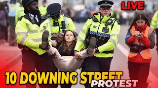 BREAKING 10 DOWNING STREET PROTEST live [upl. by Anawaj]