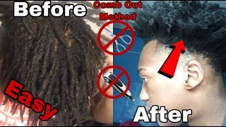 HOW TO TAKE OUT DREADSFREEFORM DREADS EASY COMB OUT METHOD [upl. by Evvie]