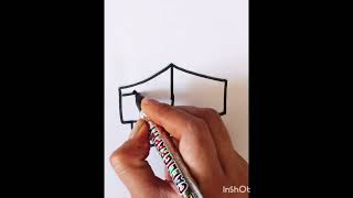 How to draw easy house drawing easyhousedrawing shorts [upl. by Simonsen]