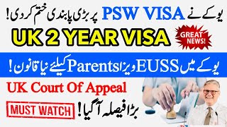 UK Remove Ban on PSW Visa  New Law For EUSS Visa Parents in UK  UK Visa [upl. by Eloisa266]