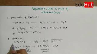 PreparationChemical ReactionsUses Of DiboraneChemistry Of DiboraneP BlockIIT Jee MainsampAdvanced [upl. by Thinia]