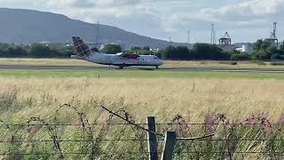 Loganair ATR 42 departs Belfast BHD 10082024 [upl. by Oran357]