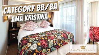 AMA Kristina  Category BBBA Stateroom Tour amp Review  AMA Waterways  River Cruise Tour [upl. by Auqenwahs753]