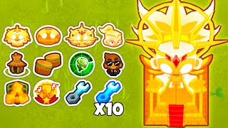 Every GOD BOOSTED Tier 5 Super Monkey in 1 Game Bloons TD Battles 2 [upl. by Ytram]