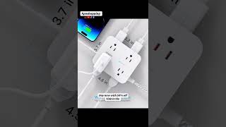 Surge Protector Power Strip  8 Outlets with 4 USB Charging Ports poweradapter powergadgets usa [upl. by Morty217]