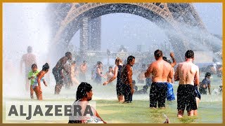 Europes heatwave smashes records on the continent [upl. by Yedok]